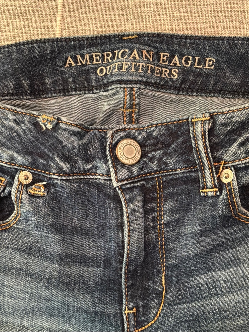 American Eagle Skinny Jeans Women 6S Blue Mid Rise Y2K Streetwear Indie Sleaze - Picture 4 of 6